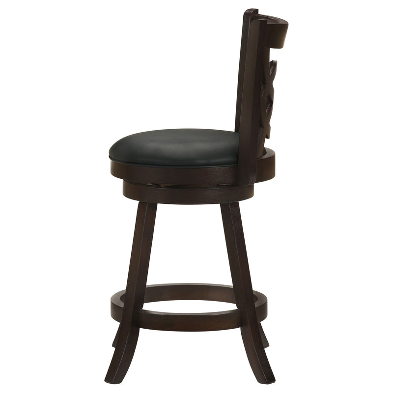 Taburete de barra giratorio de madera Calecita, capuchino (juego de 2)