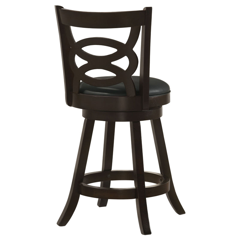 Taburete de barra giratorio de madera Calecita, capuchino (juego de 2)