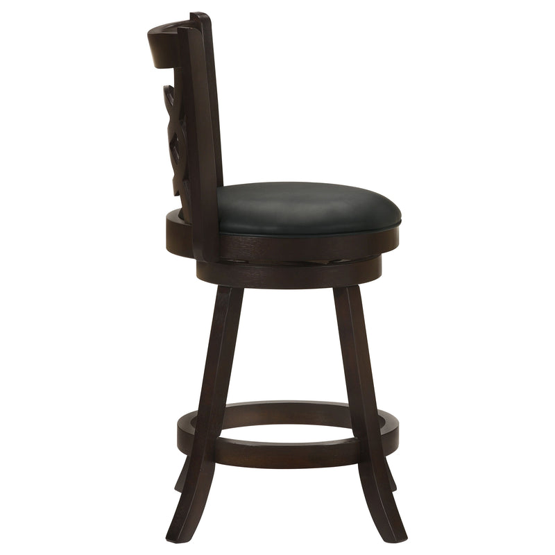 Taburete de barra giratorio de madera Calecita, capuchino (juego de 2)