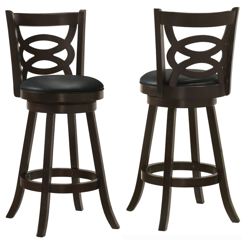 Silla de bar giratoria Calecita de madera, color capuchino (juego de 2)