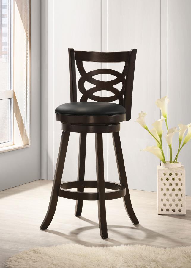 Silla de bar giratoria Calecita de madera, color capuchino (juego de 2)