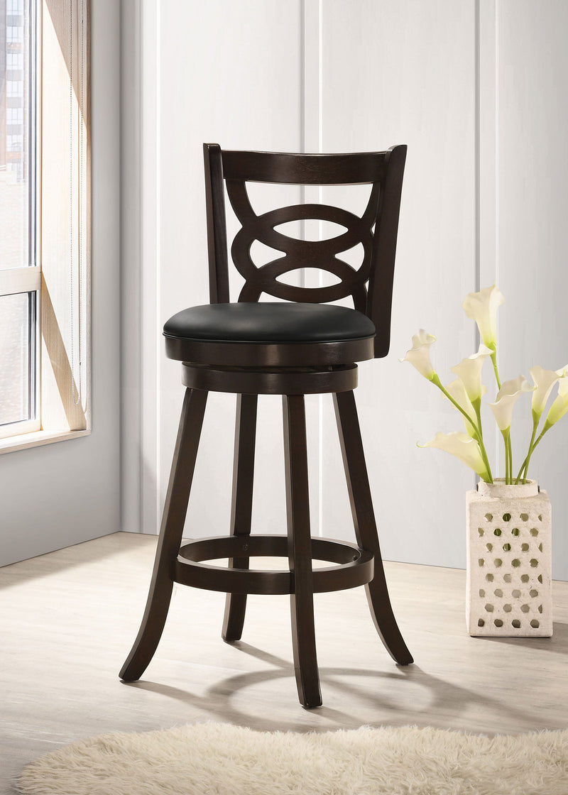 Silla de bar giratoria Calecita de madera, color capuchino (juego de 2)