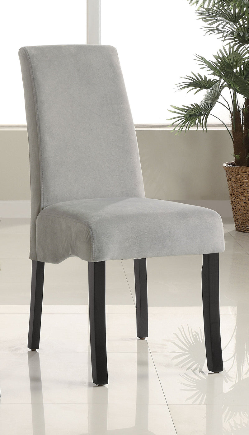Silla auxiliar de comedor tapizada en terciopelo Stanton, gris (juego de 2)