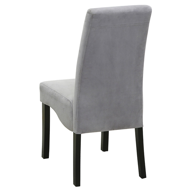 Silla auxiliar de comedor tapizada en terciopelo Stanton, gris (juego de 2)