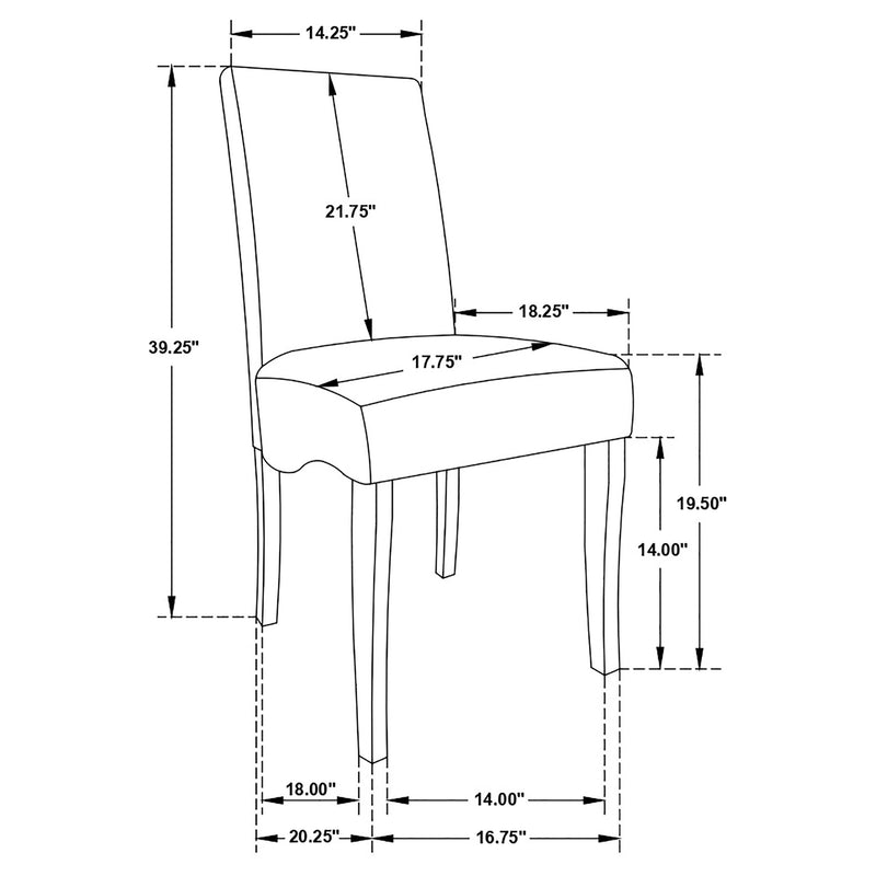 Silla auxiliar de comedor tapizada en terciopelo Stanton, gris (juego de 2)