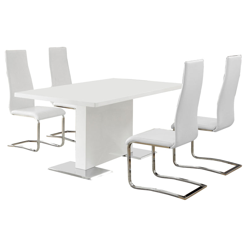 Anges Dining Table Set High Gloss