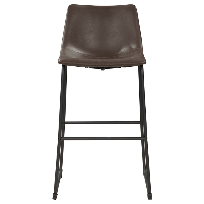 Michelle Armless Bar Stools Two-tone Brown and Black (Set of 2)