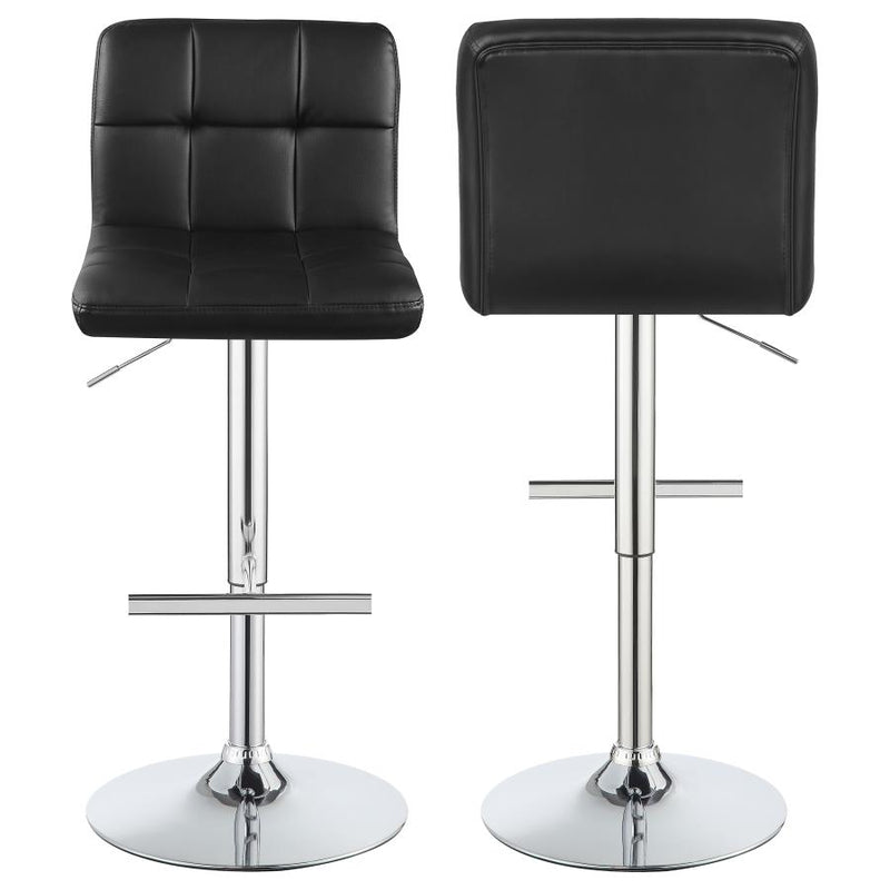 Lenny Tufted Adjustable Faux Leather Bar Stool (Set of 2)