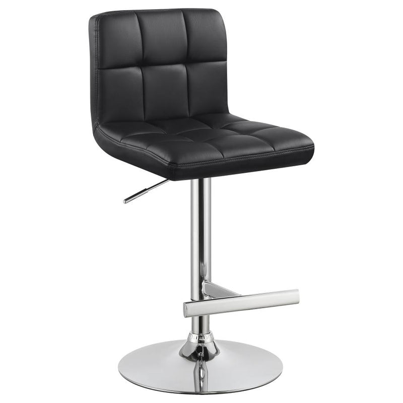 Lenny Tufted Adjustable Faux Leather Bar Stool (Set of 2)