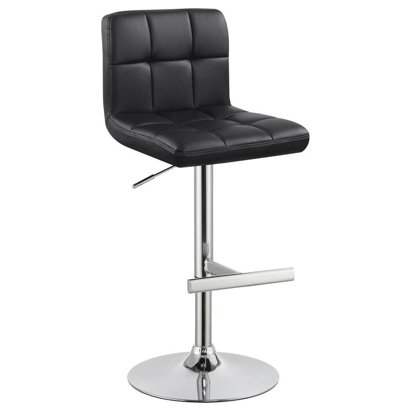 Lenny Tufted Adjustable Faux Leather Bar Stool (Set of 2)