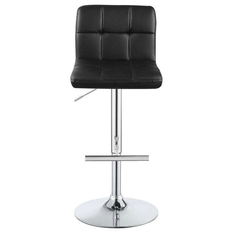 Lenny Tufted Adjustable Faux Leather Bar Stool (Set of 2)