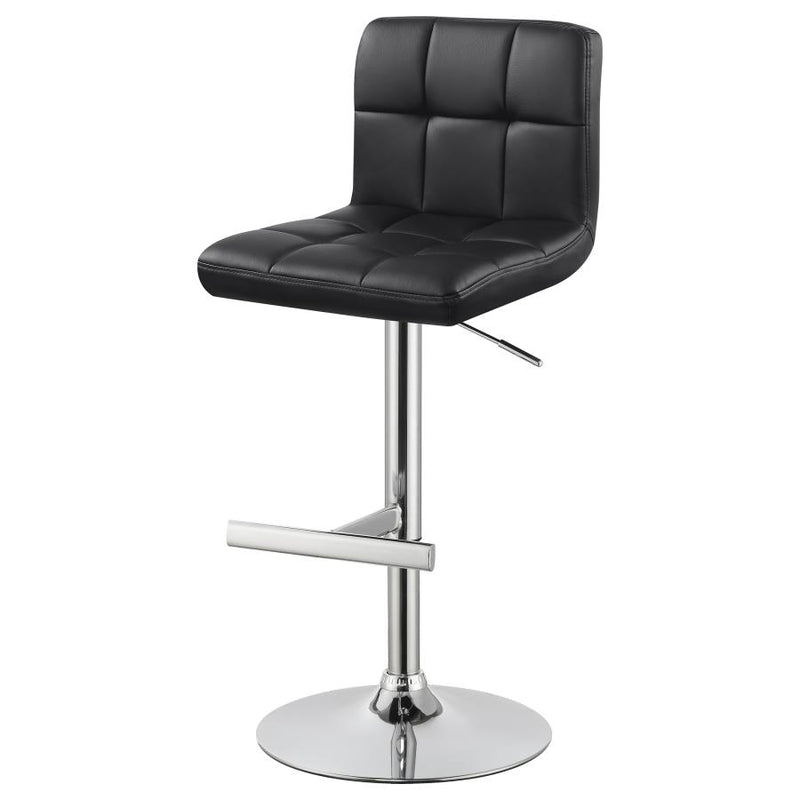 Lenny Tufted Adjustable Faux Leather Bar Stool (Set of 2)