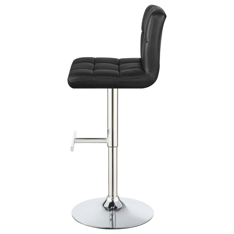 Lenny Tufted Adjustable Faux Leather Bar Stool (Set of 2)