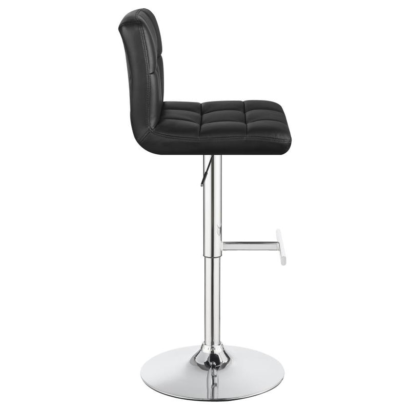 Lenny Tufted Adjustable Faux Leather Bar Stool (Set of 2)