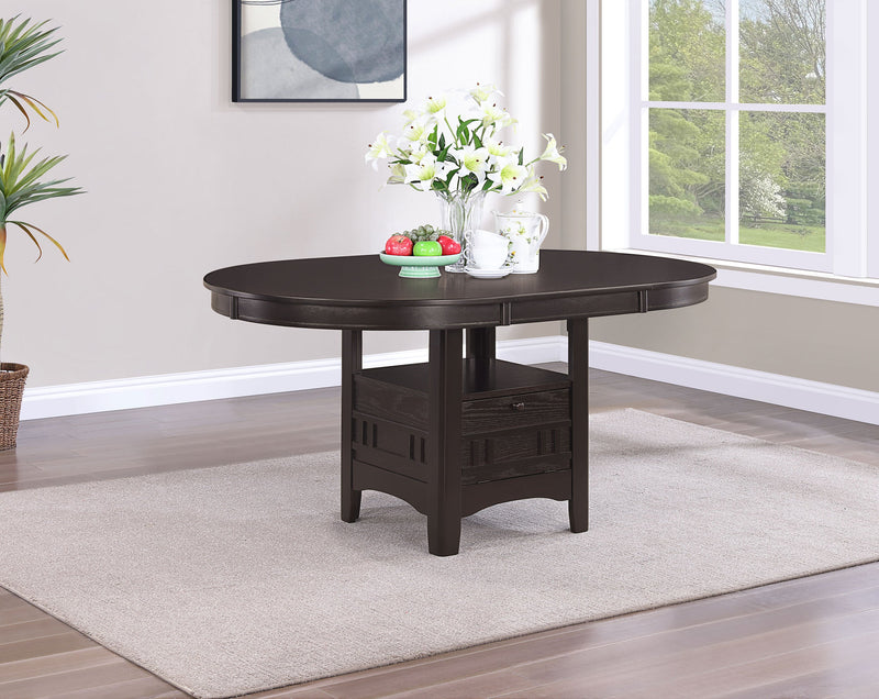 Mesa de comedor Lavon Oval de 60 pulgadas con extensión de hoja, mediana