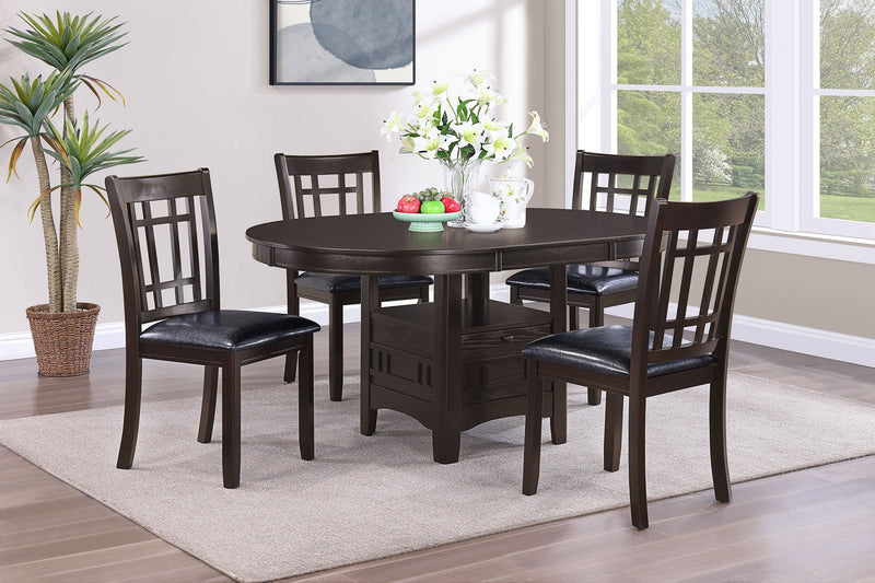 Mesa de comedor Lavon Oval de 60 pulgadas con extensión de hoja, mediana
