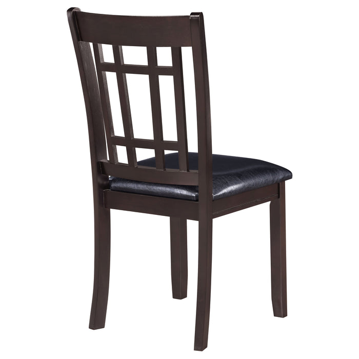 Lavon Padded Dining Side Chairs Espresso and Black (Set of 2)