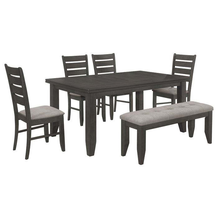 Dalila  Rectangular Dining Set Grey and Dark Grey