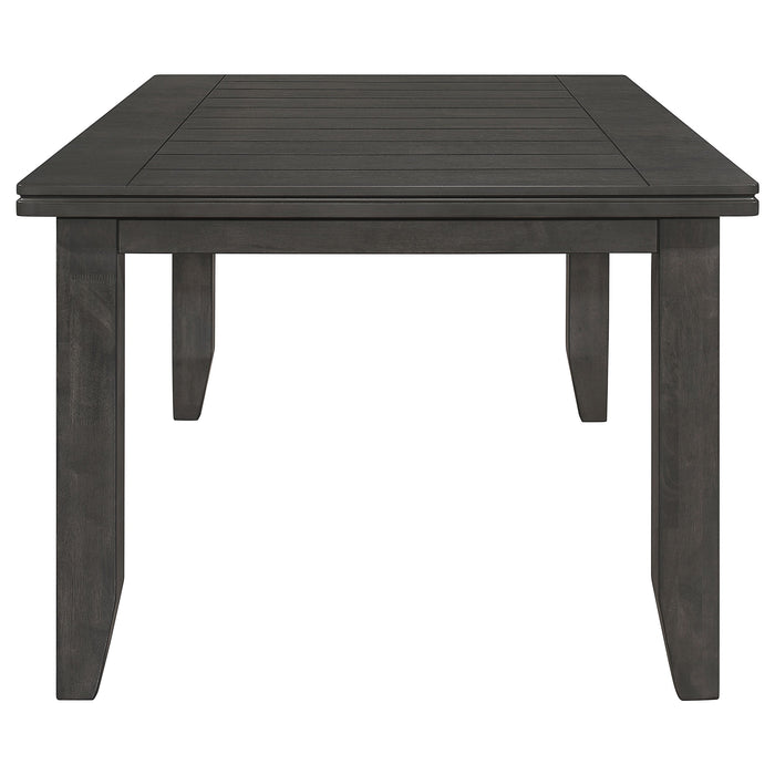 Dalila Rectangular Plank Top Dining Table Dark Grey