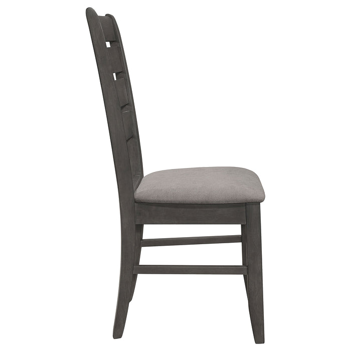 Dalila Ladder Back Side Chair (Set of 2) Grey and Dark Grey