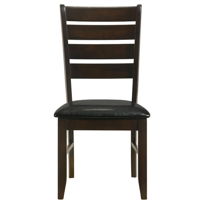 Dalila Ladder Back Side Chairs Cappuccino and Black (Set of 2)