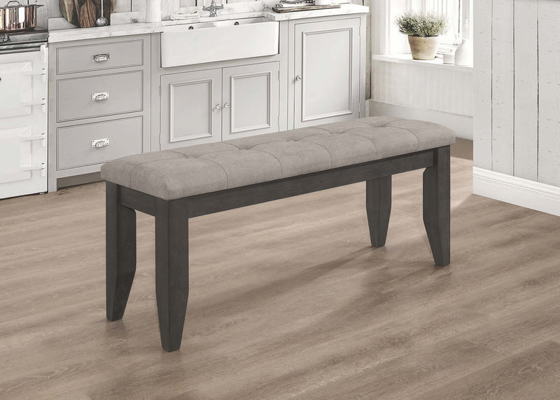 Banco de comedor Dalila de madera tapizado en cuero sintético
