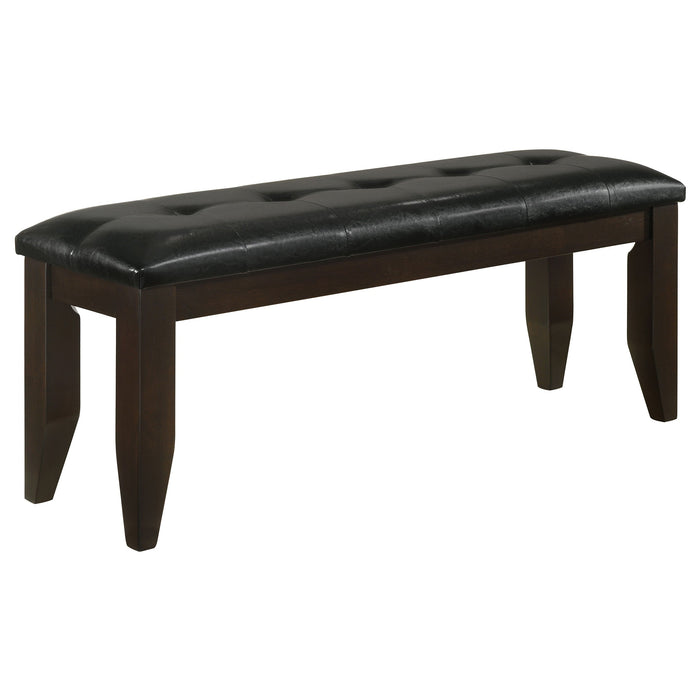 Dalila Tufted Upholstered Dining Bench Cappuccino and Black