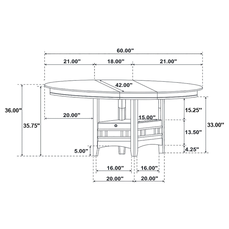 Mesa de comedor extensible Lavon Oval de 60 pulgadas