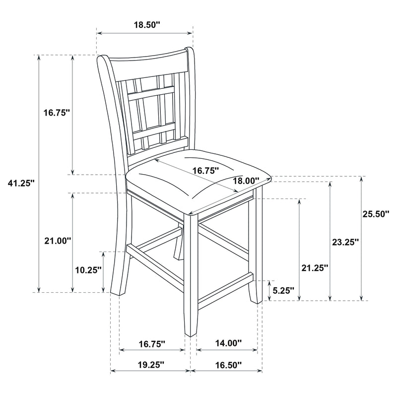 Lavon Wood Counter Chair Tan and (Set of 2)