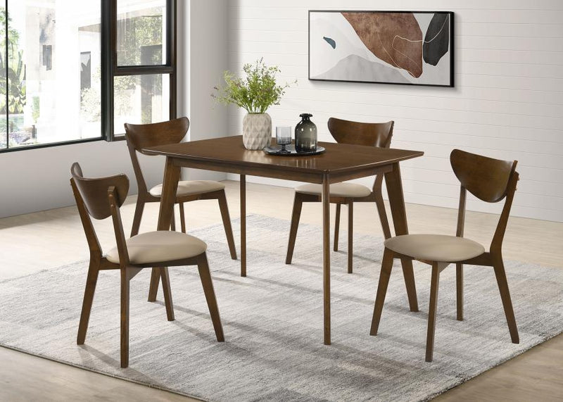 Juego de mesa de comedor rectangular de 5 piezas Kersey, color castaño