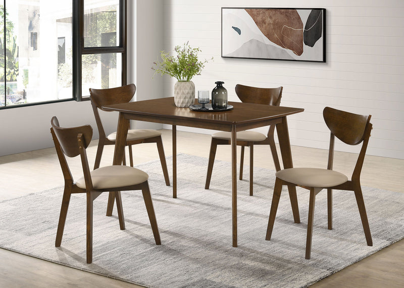 Juego de mesa de comedor rectangular de 5 piezas Kersey, color castaño
