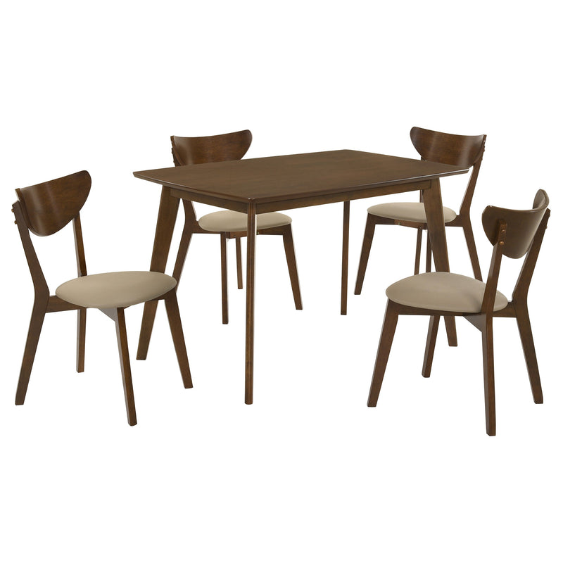 Juego de mesa de comedor rectangular de 5 piezas Kersey, color castaño