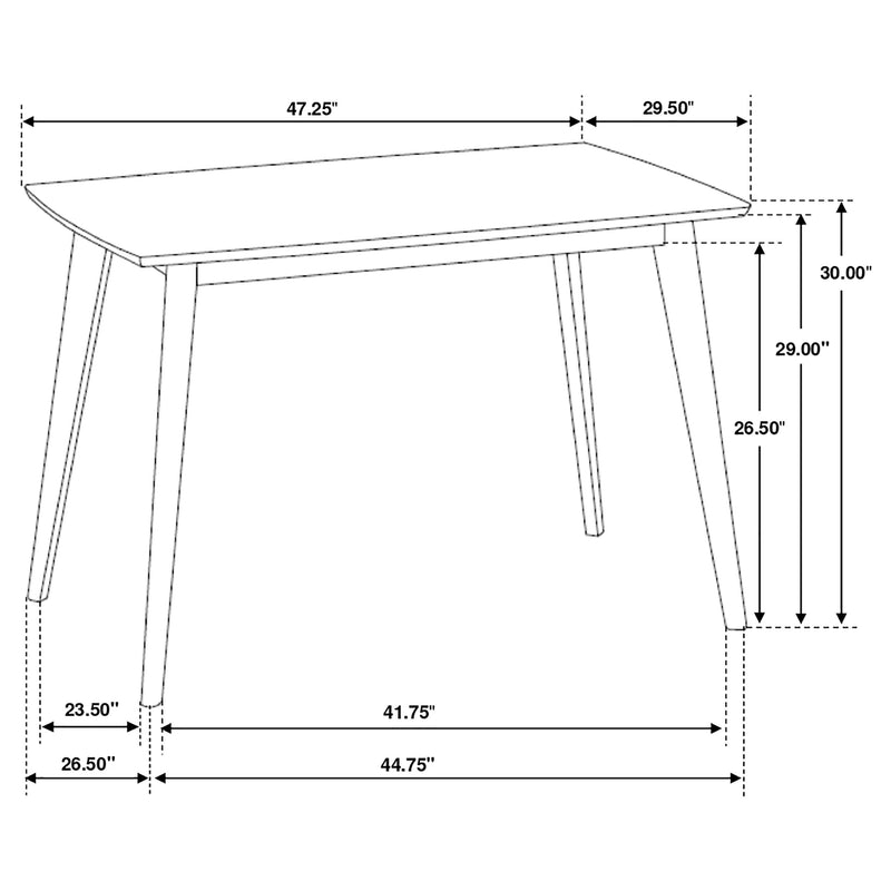 Mesa de comedor rectangular de madera Kersey de 47 pulgadas, color castaño