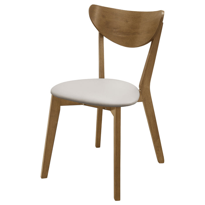 Kersey Dining Side Chairs with Curved Backs Beige and Chestnut (Set of 2)