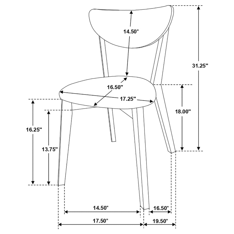 Silla de comedor lateral de madera Kersey color castaño (juego de 2)
