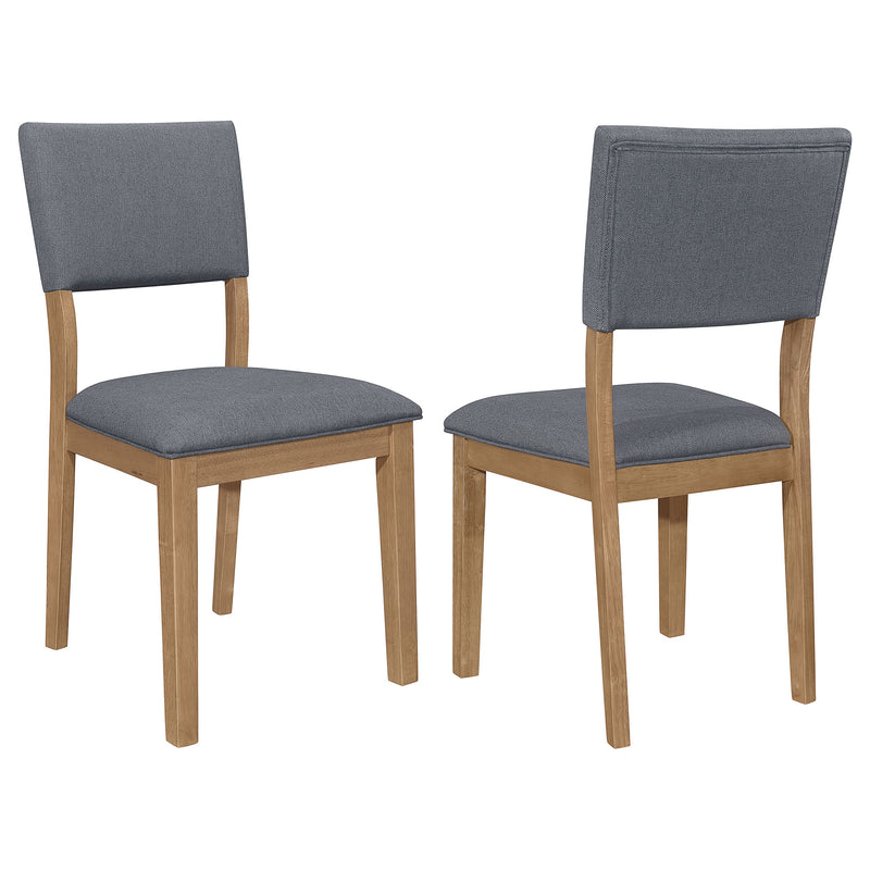 Silla lateral de comedor tapizada en tela Sharon, marrón (juego de 2)