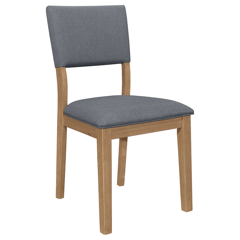 Silla lateral de comedor tapizada en tela Sharon, marrón (juego de 2)