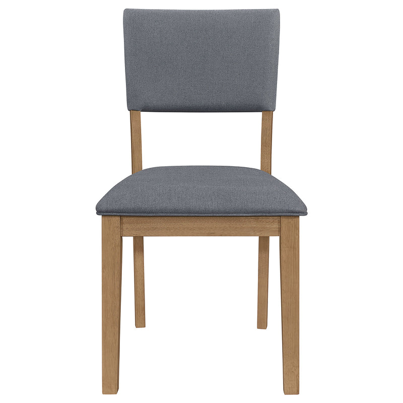 Silla lateral de comedor tapizada en tela Sharon, marrón (juego de 2)