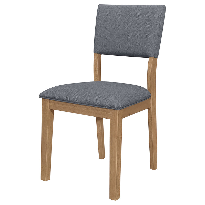 Silla lateral de comedor tapizada en tela Sharon, marrón (juego de 2)