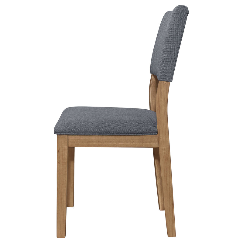 Silla lateral de comedor tapizada en tela Sharon, marrón (juego de 2)