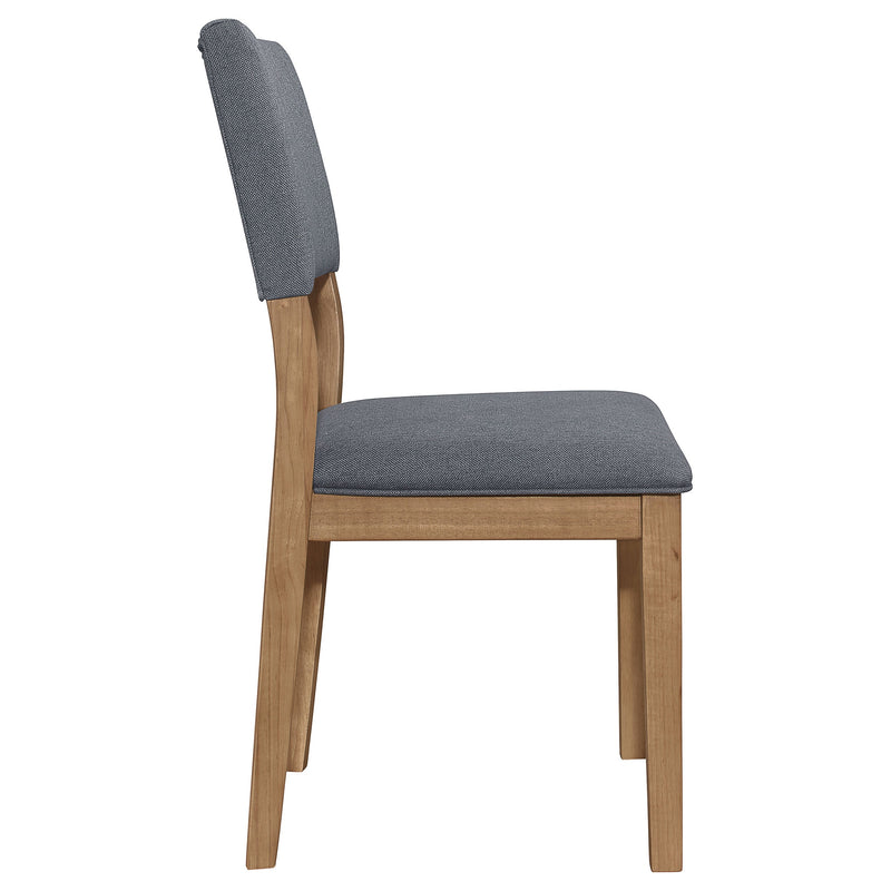 Silla lateral de comedor tapizada en tela Sharon, marrón (juego de 2)