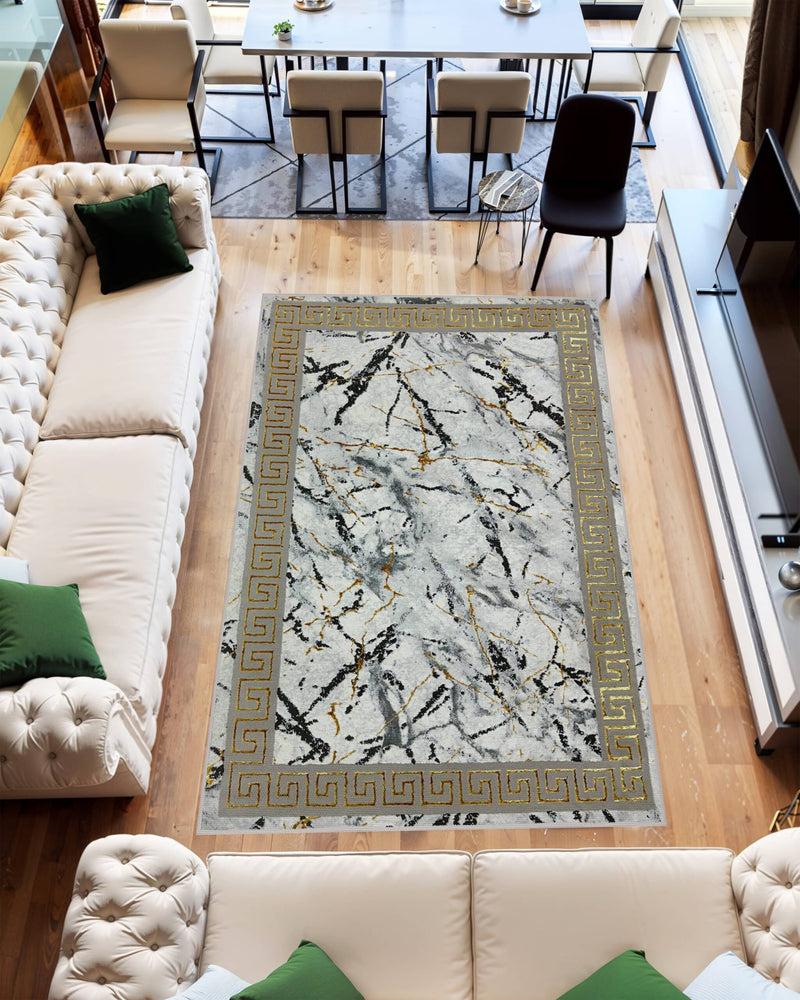 MARBLE Rug Design 1042 Grey 2x8 Runner (2'6x7'9")"