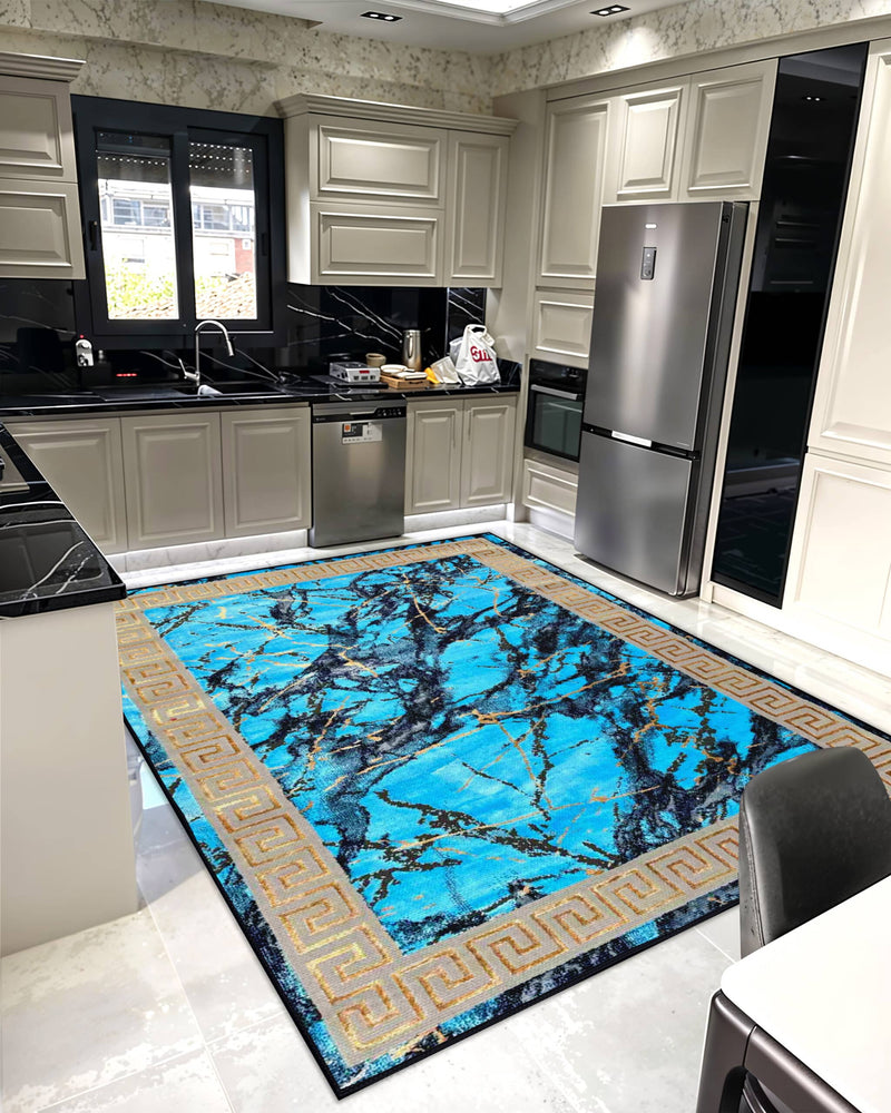 MARBLE Rug Design 1042 Blue 8x11 (7'8x10'8")"