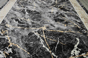 MARBLE Rug Design 1042 Black 2x8 Runner (2'6x7'9")"