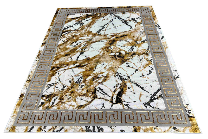 MARBLE Rug Design 1042 Light Gold 2x8 Runner (2'6x7'9")"