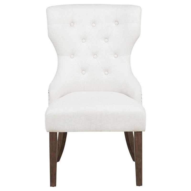 Baney Fabric Upholstered Dining Side Chair Beige and Dark Oak