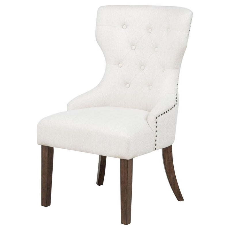 Baney Fabric Upholstered Dining Side Chair Beige and Dark Oak