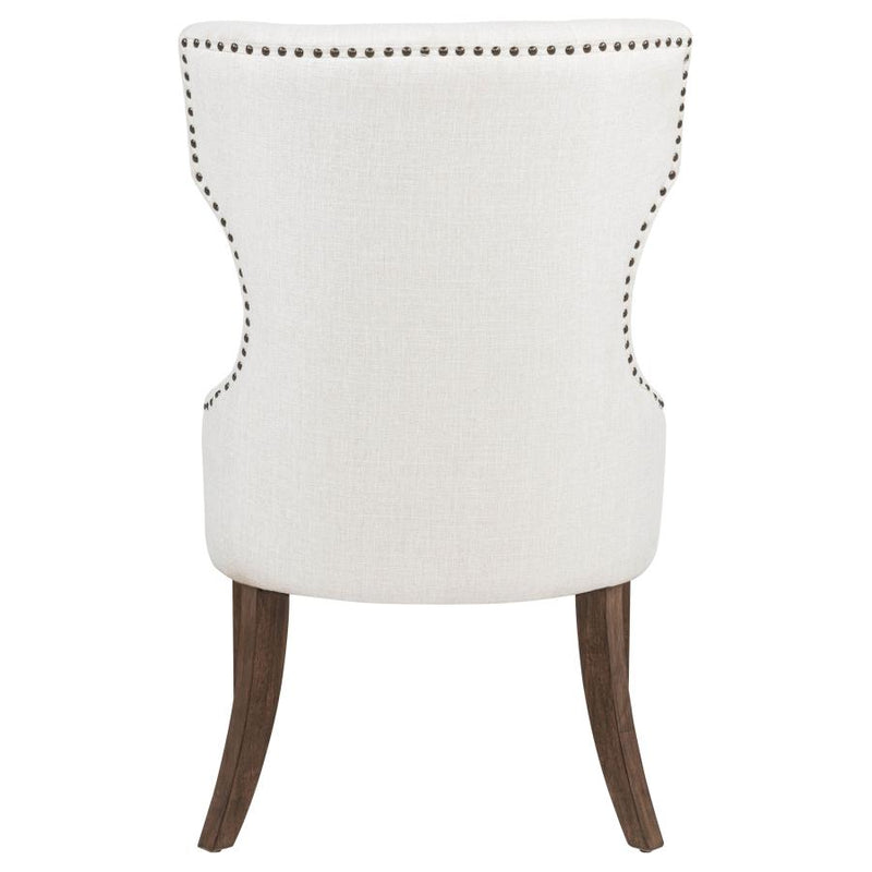 Baney Fabric Upholstered Dining Side Chair Beige and Dark Oak
