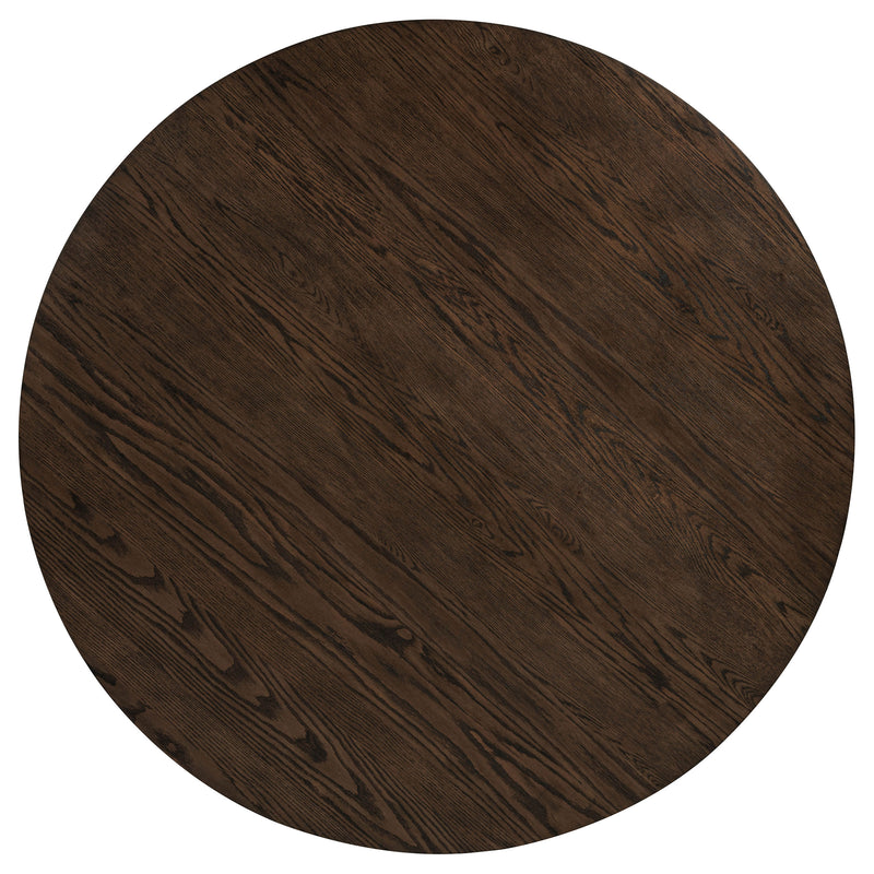Juego de comedor redondo con pedestal Ridgewell de 5 piezas, roble oscuro