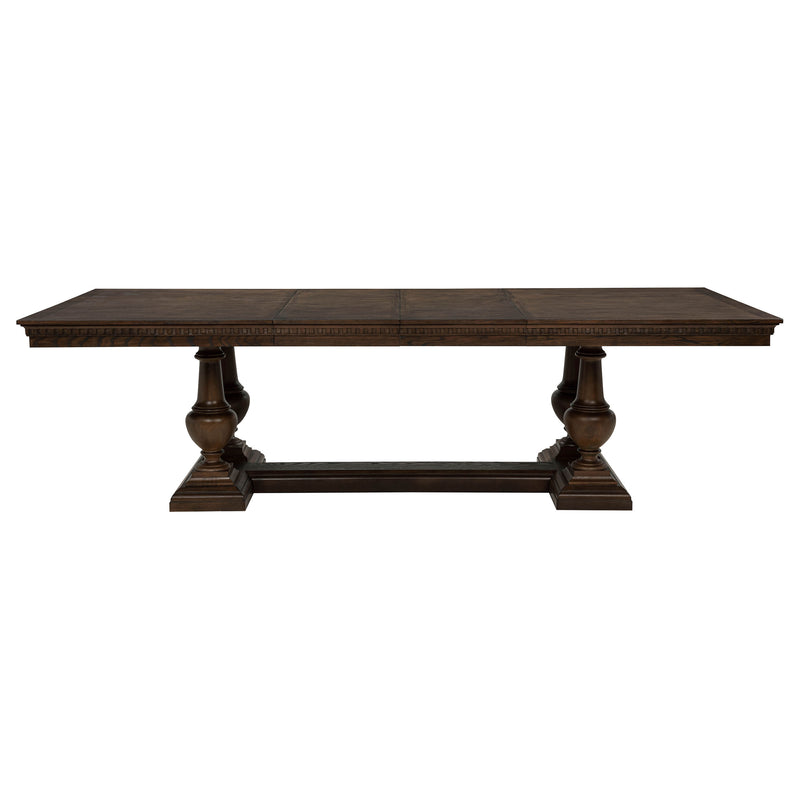 Ridgewell 7-piece Rectangular Trestle Dining Set Dark Oak